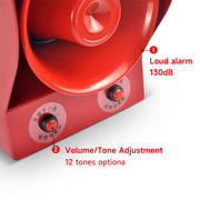 Sirène d'alarme industrielle YASONG SLA-05B 130dB 12 tonalités commutables 45W haute puissance Alarme incendie/tornade pour environnements bruyants Urgence