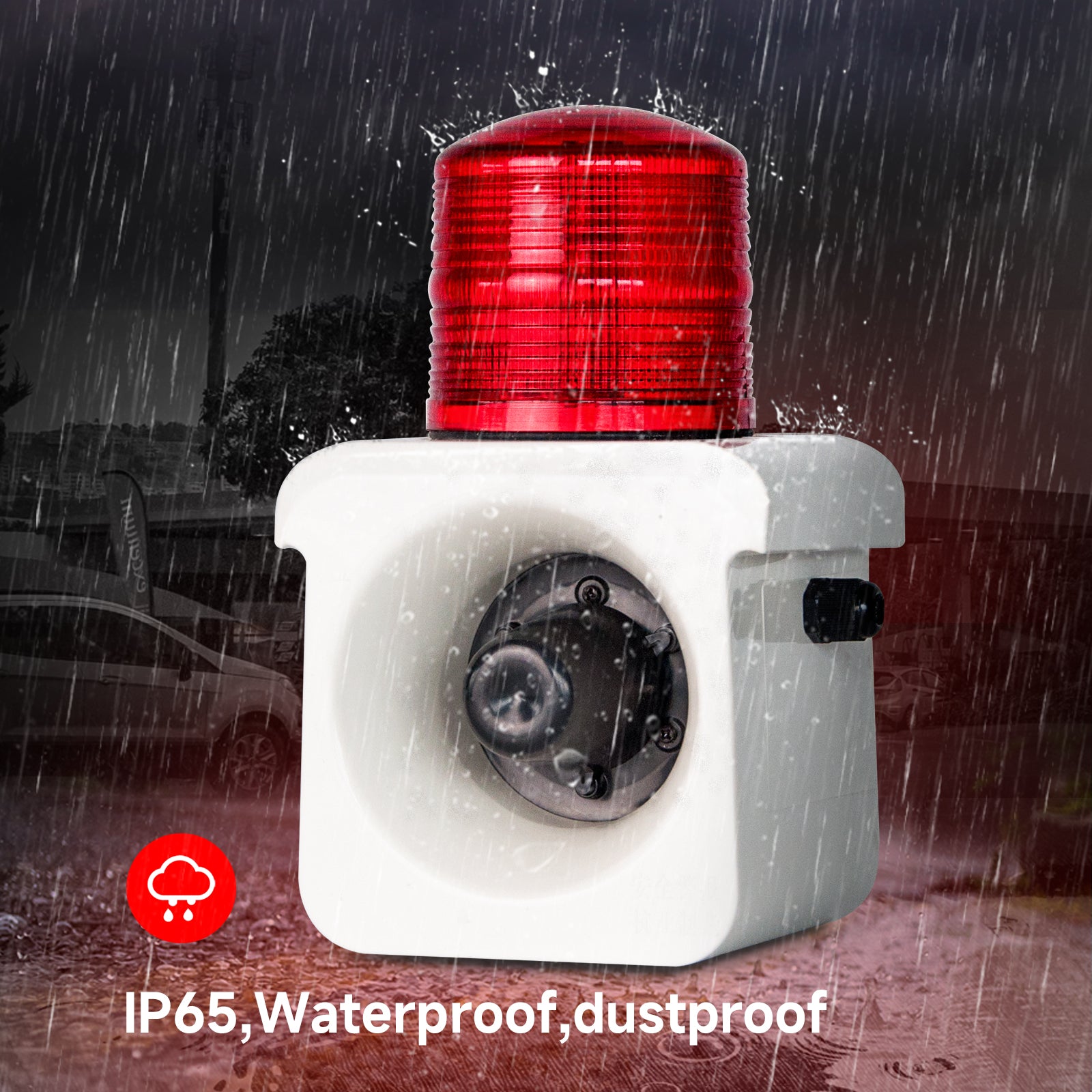 YASONG SLA-800 120dB Adjustable Industrial Alarm Siren, 15W, Multi-Tone, IP65, LED Strobe, USB Upload