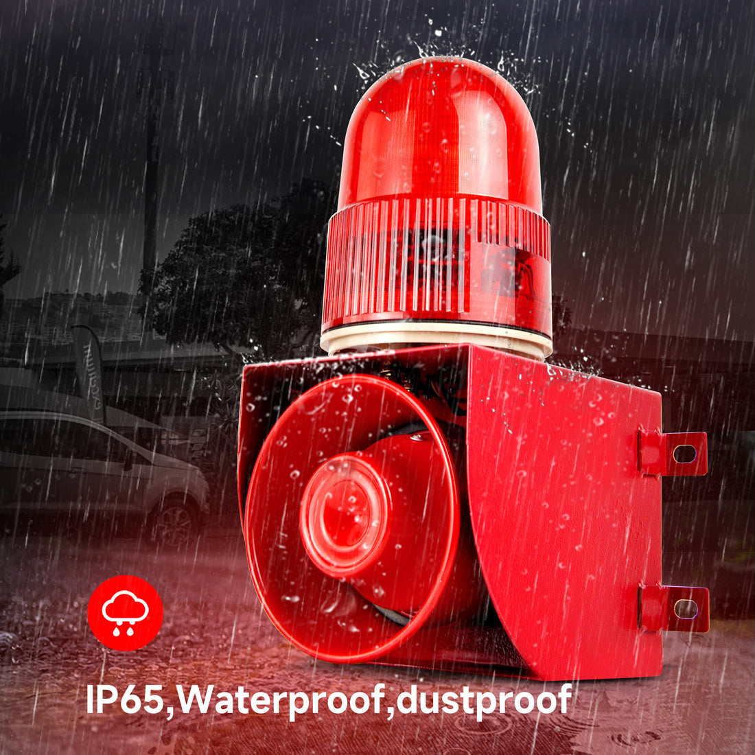 YASONG SLA-01W 120dB Motion Sensor Alarm Siren, 25W, 9 Tones, IP65, 1–10m Detection, LED Strobe