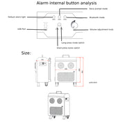 YASONG Feu de travail d'urgence portatif pour la maintenance routière, alarme et sirène - Haut-parleur 130 dB, stroboscope rouge et bleu, batterie 20 Ah - SLA-S001